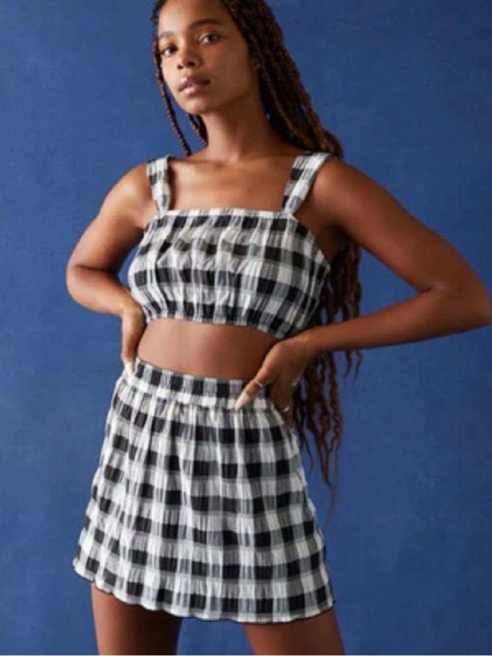 New Checkered Gingham Matching Set Skirt and tank top